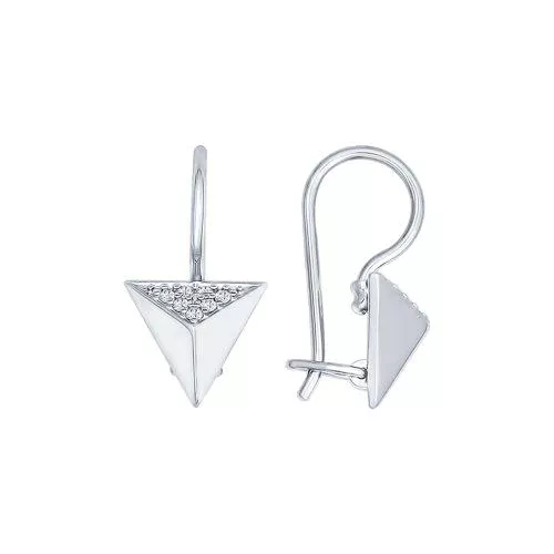 Серьги из серебра с фианитами