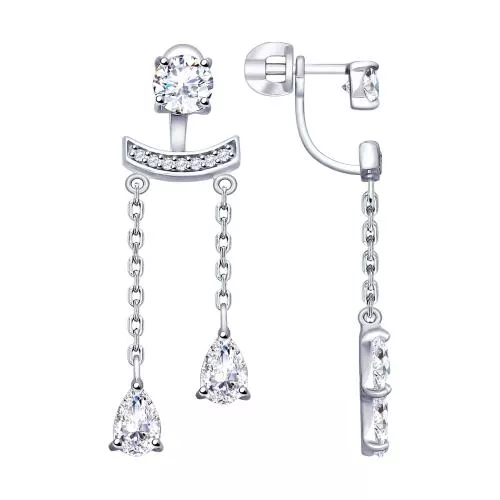 Серьги-джекеты из серебра