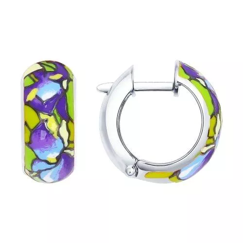 Серьги из серебра с эмалью
