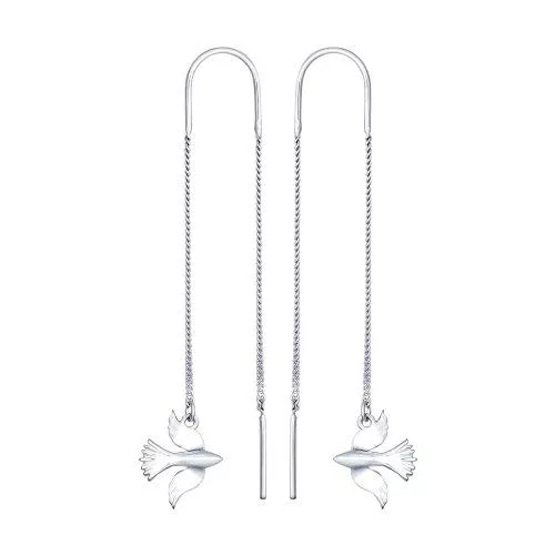 Серьги длинные из серебра