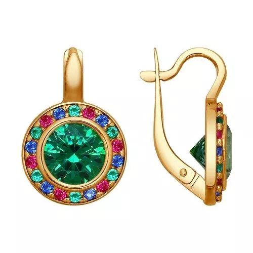 Серьги из золочёного серебра