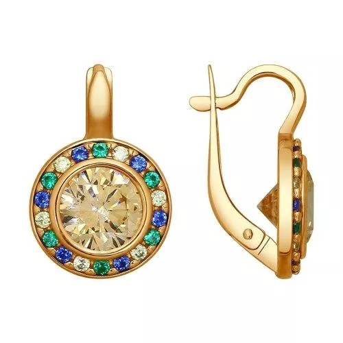 Серьги из золочёного серебра