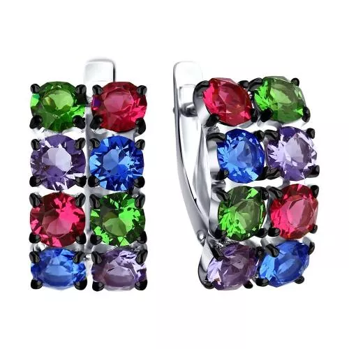 Cеребряные серьги с кристаллами Swarovski