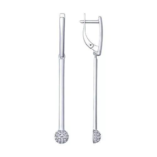 Серьги из серебра с фианитами