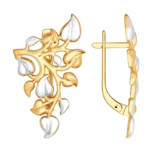 Позолоченные серьги из серебра