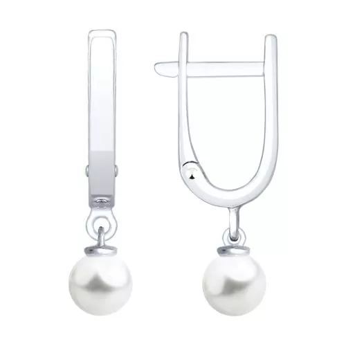 Серьги из серебра с жемчугом Swarovski