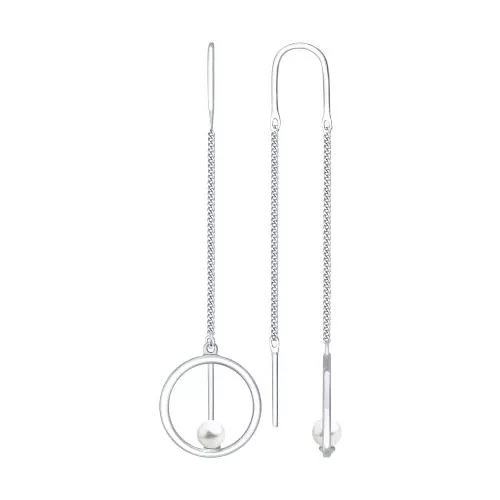 Серьги из серебра с жемчугом Swarovski