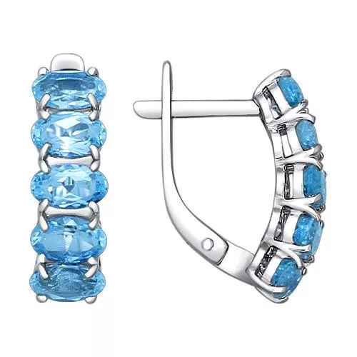 Серьги из серебра с топазами