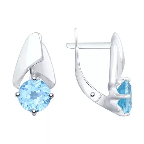 Серьги из серебра с топазами
