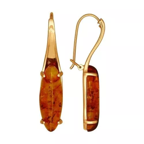 Серьги из серебра с янтарём (пресс.)