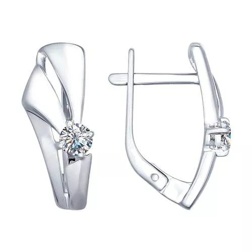 Серьги из серебра со Swarovski Zirconia