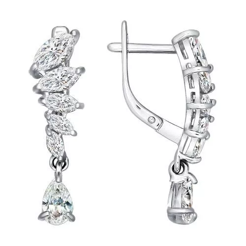 Изысканные серебряные серьги с фианитами