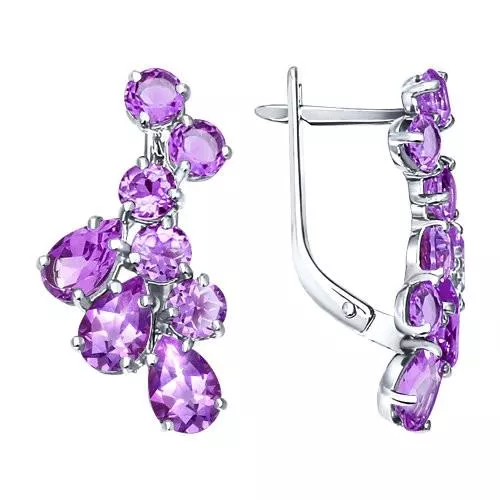 Серьги из серебра с аметистами