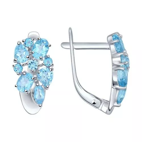 Серьги из серебра с топазами