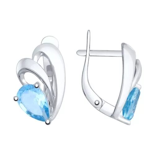 Серьги из серебра с топазами