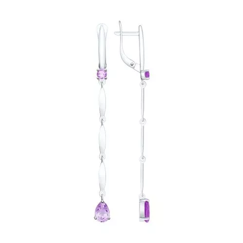 Серьги из серебра с аметистами