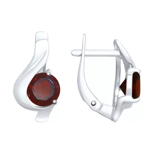 Серьги из серебра с гранатами