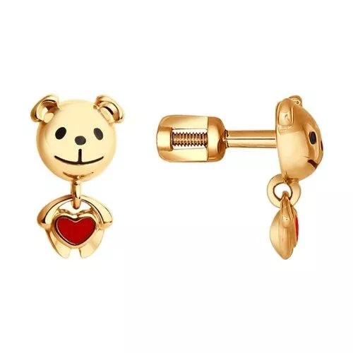 Детские пусеты с мишками