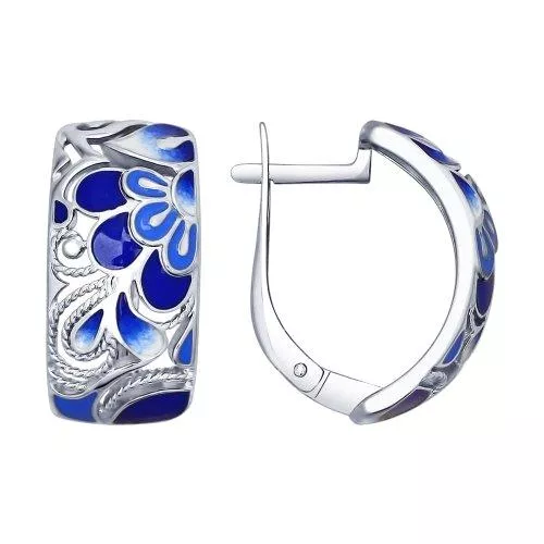 Серьги из серебра с эмалью