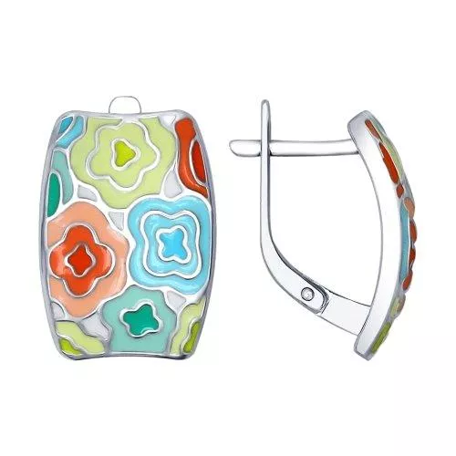 Серьги из серебра с эмалью