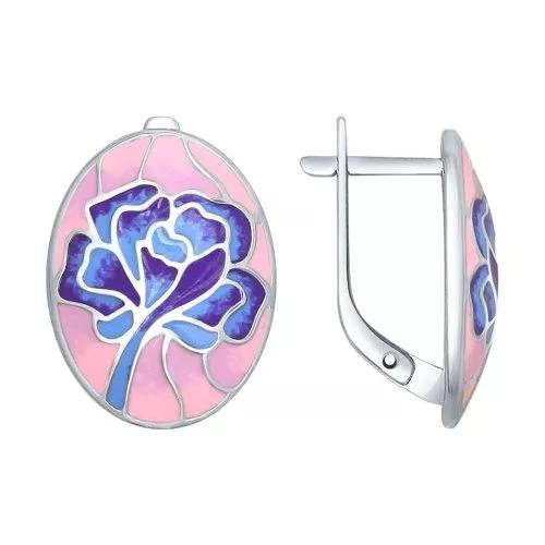 Серьги из серебра с эмалью