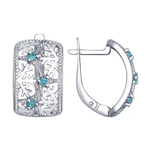 Серьги «Снежинка» из серебра