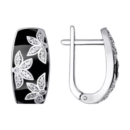 Серебряные серьги с эмалью