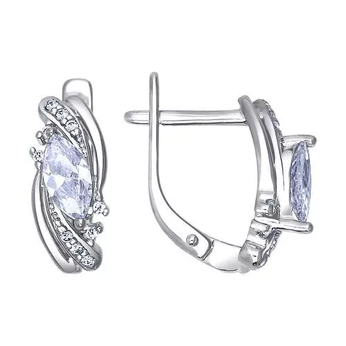 Серьги из серебра с фианитами
