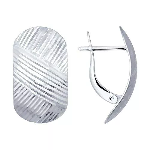 Серьги из серебра с алмазной гранью