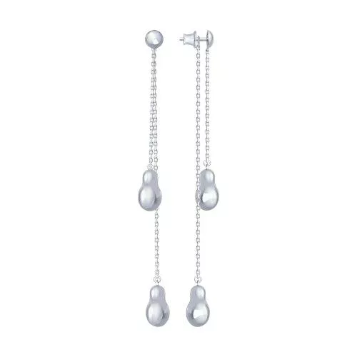 Серьги длинные из серебра