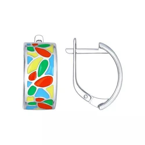 Серьги из серебра с эмалью