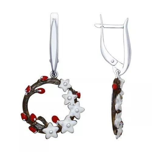 Серьги из серебра с эмалью