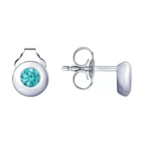 Серьги из серебра с фианитами