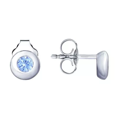 Серьги из серебра с фианитами