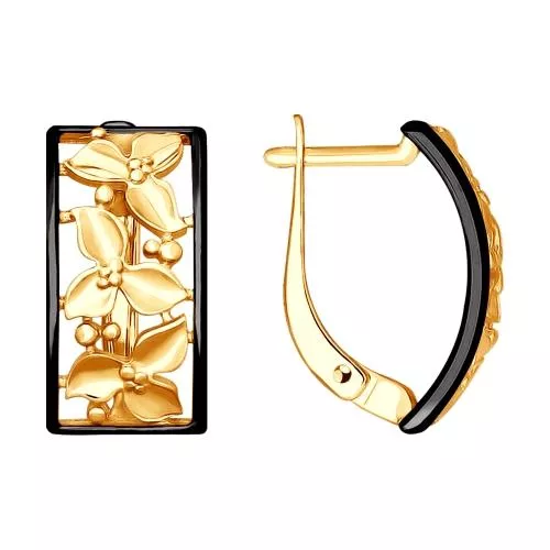 Серьги из золочёного серебра