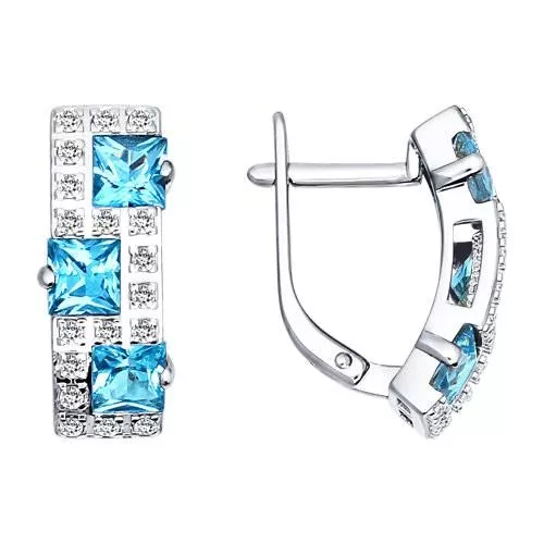 Серебряные серьги с топазом