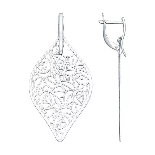 Серьги длинные из серебра с алмазной гранью