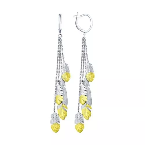 Серьги из золочёного серебра