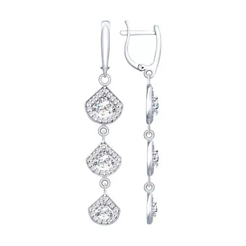 Серьги из серебра со Swarovski Zirconia