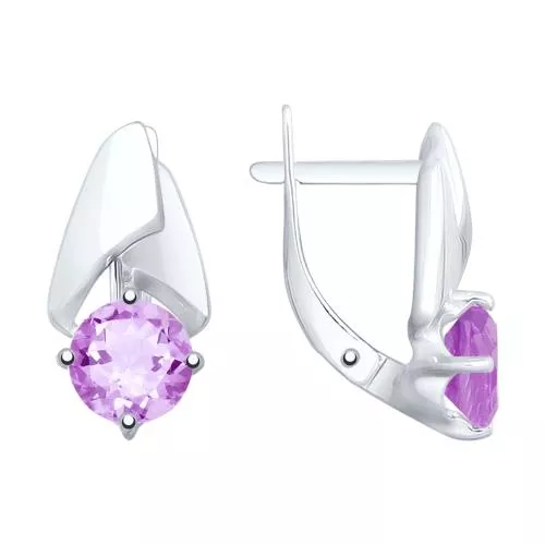 Серьги из серебра с аметистами