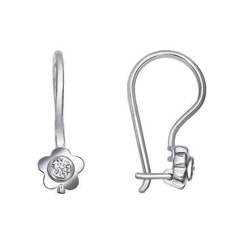 Серьги из серебра с фианитами