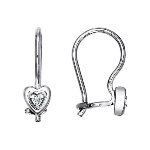 Серьги из серебра с фианитами