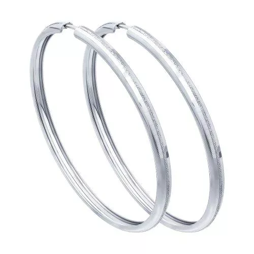 Серьги конго из серебра с алмазной гранью и матированием