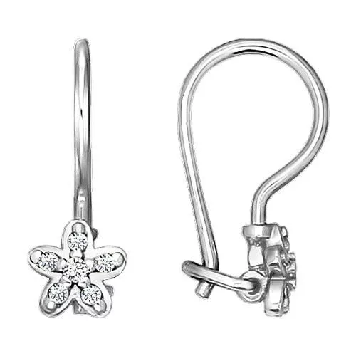 Серьги из серебра с фианитами