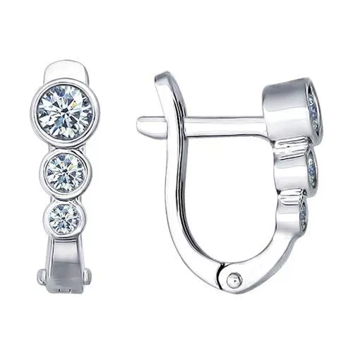 Серьги «Зимние ягоды» из серебра с фианитами