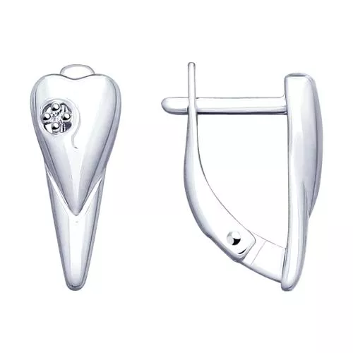 Серьги из серебра с бриллиантами