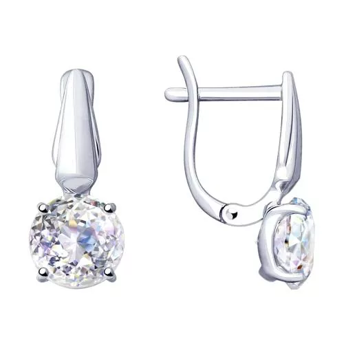 Серьги из серебра со Swarovski Zirconia