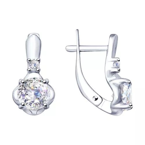 Серьги из серебра со Swarovski Zirconia