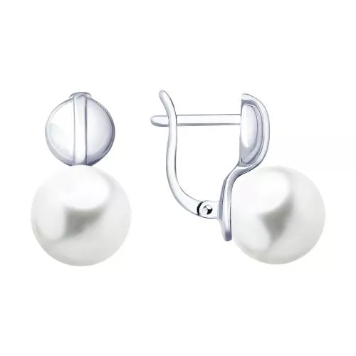 Серьги из серебра с жемчугом