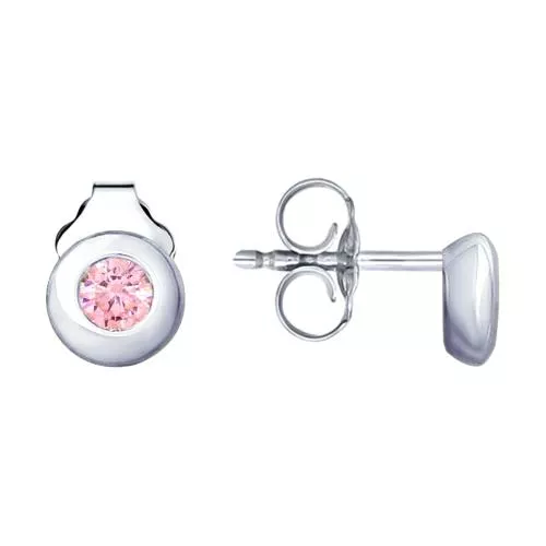 Серьги из серебра с фианитами